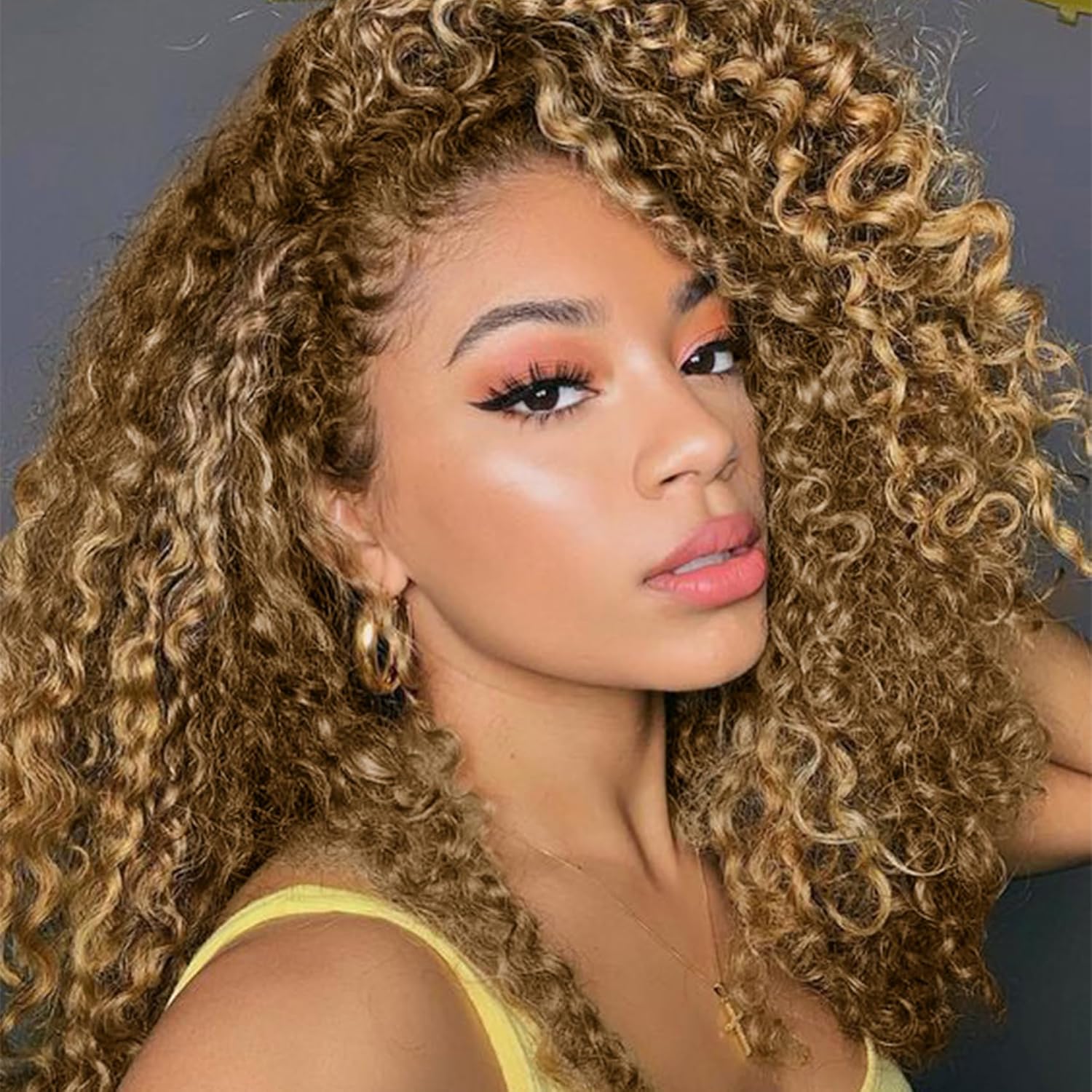 Feather Hair Extension - Miel Blonde mettre en évidence couleur
