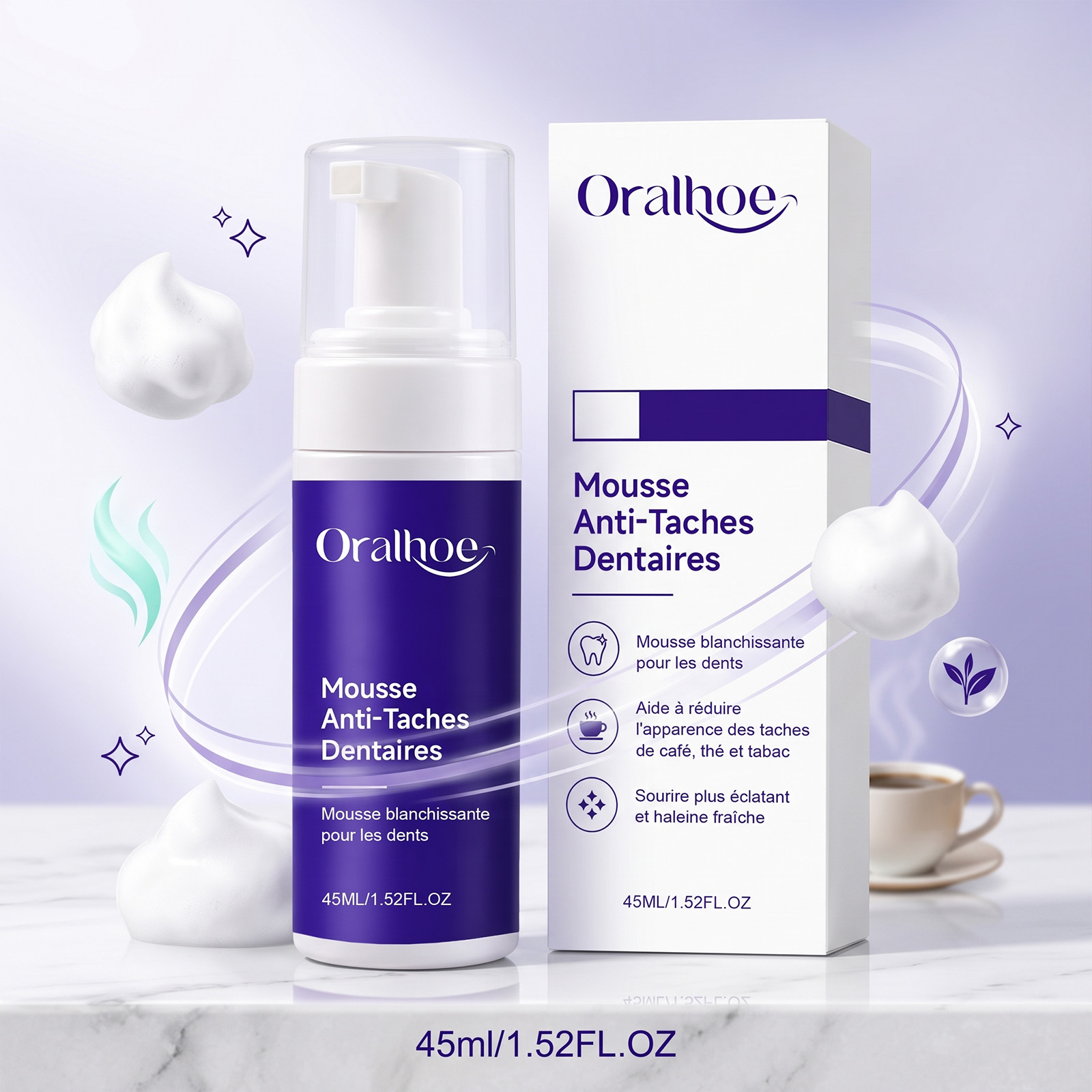 Purple Toning Shampoo - Mousse dentifrice violette blanchissante douce pour