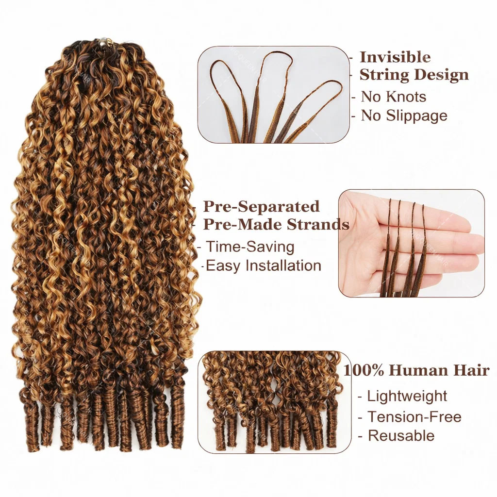 P427 Highlight Burmese Curly F - Feather Hair Extension avis et prix